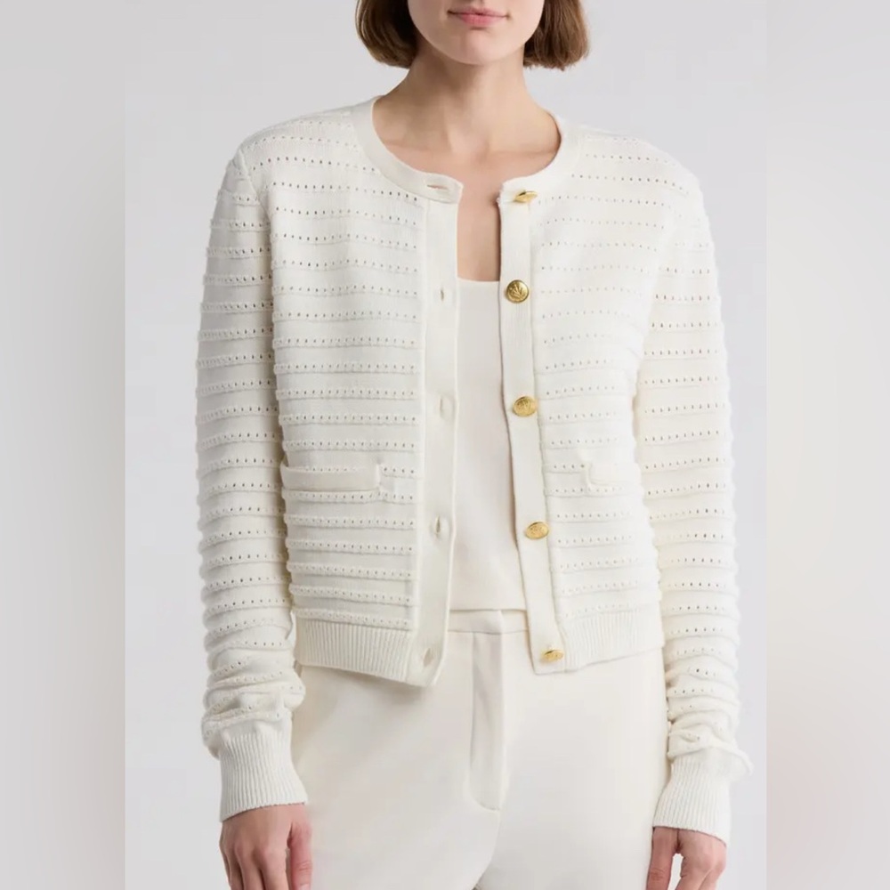NWT Never Been Worn Rag and & Bone Evelyn White Sweater Cardigan Size Medium M